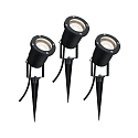 Lamp met grondpen SPECIAL LINE LED set van 3 GU10 IP65, zwart