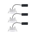 Paulmann Plafondinbouwarmatuur CALLA IP65 DIM draaibaar, set van 3 IP65, wit mat dimbaar