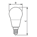 Philips filament lamp drop MAS LEDLuster ND CL GUE P45 E14 2,3W 485lm 2700K 