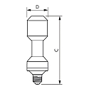 Philips LED lamp MASTER LED TRUEFORCE ROAD  SON-T IF 727 horizontaal, on/off E27 34W 5400lm 2700K CRI 70 