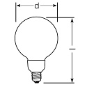 RADIUM Lichtbron filament globe STAR GLOBE DIM G80/F G80 mat E27 11W 1521lm 2700K 330� CRI >90 dimbaar