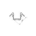 RADIUM corner profile SMALL CORNER F 23/23 B1C1, grey, white matt