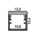 RADIUM Profiel XSMALL U F 12/12, zwart, wit mat
