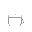 RADIUM toebehoren Profiel omslag PROFIL M / COVER MEDIUM SQUARE 27/14 C2 - 2M / FROSTED hoekig, hoog, mechanisch, gesatineerd