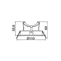 Plafondinbouwarmatuur MR16 cardanisch draaien IP20, gepoedercoat, wit