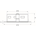 Rutec Downlight LARA rond IP40, ijzer geborsteld dimbaar