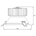 Rutec Projekt Inbouwspot NINQITA COB 50W/1200MA 840 rond, stijf, constante stroom IP40, wit