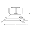 Rutec Projekt Inbouwspot NINQITA COB 25W/700MA 830 rond, stijf, constante stroom IP40, wit