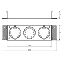 Plafondinbouwarmatuur VANYA 3-vlams, hoekig, draaibaar, flush IP20, wit dimbaar