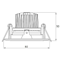 Inbouwarmatuur BAN COB rond, draaibaar, constante stroom IP40, ijzer geborsteld dimbaar 7W 640lm 3000K 40� CRI 90-100