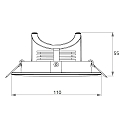 Rutec Projekt Inbouwarmatuur RINCA COB draaibaar, roteerbaar, constante stroom IP20, ijzer geborsteld dimbaar 8W 694lm 2700K 25� CRI 90-100
