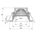 Rutec Projekt Plafondinbouwarmatuur HYELLE COB rond, stijf IP20, marmer, transparant
