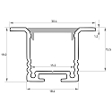 Rutec Projekt kraagvorm profiel TKP18/18 / 2M ingebouwde versie, diep, aluminium ge�loxeerd