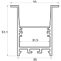 collar profile TKP35/51 / 2M set back, low, anodised aluminium