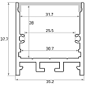 Rutec Projekt U-profiel TUP35/35 opbouwversie, aluminium ge�loxeerd