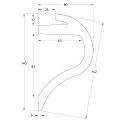 Rutec Projekt foam carrier PU VOUTE 14X8 / 2M, white