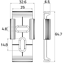Rutec Projekt mounting bracket PFG400 / PFG401 / PFG403 / PFG404 / PFG405 / PFG406, transparent