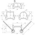 Rutec Projekt kraagvorm profiel FLAT 23/12K - 2M plat, aluminium ge�loxeerd