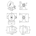 Rutec Projekt Montagetoebehoren PROFILE MOUNTING JOINT 90� - 2M instelbaar, zilver