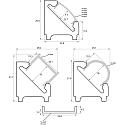 Rutec Projekt Hoekprofiel 22/22E, 45� - 2M, aluminium