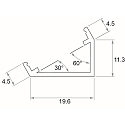 Rutec Projekt mounting bracket 30� / 60�, aluminium