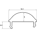 toebehoren Profiel omslag LENS 15� - PFH405/8 / PFH415/8 / PFH425 / PFH435 / PFH455 - 2M symmetrisch, met lensoptiek, wit 200cm