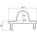 Rutec Projekt toebehoren Profiel omslag LENS 60� - PFH405/8 / PFH415/8 / PFH425 / PFH435 / PFH455 - 2M symmetrisch, met lensoptiek, wit 200cm