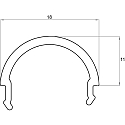 toebehoren Profiel omslag PFH405/8 / PFH415/8 / PFH425 / PFH435 / PFH455 - SEMI FROSTED / SLIGHTLY ARCHED 2M licht gebogen