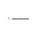 SIGOR LED Ceiling luminaire SQUARE, 21 x 21 x 5cm, IP44, 15W 4000K 1050lm, white matt / silver