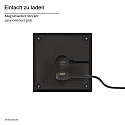 SIGOR Tafellamp op batterijen NUTALIS 10X10CM Cubusvorm, CCT Switch, met Touch-Dimmer, met Lader IP54, nacht zwart dimbaar