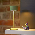 SIGOR Tafellamp op batterijen VELUNA up / down, CCT Switch, Set van 1, met Touch-Dimmer IP44, saliegroen dimbaar