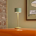 SIGOR Tafellamp op batterijen VELUNA up / down, CCT Switch, Set van 1, met Touch-Dimmer IP44, saliegroen dimbaar