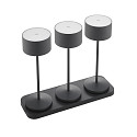 battery table lamp VELUNA up / down, CCT Switch, set of 3, with touch dimmer IP44, night black dimmable