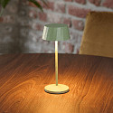 SIGOR battery table lamp FACETTA down, CCT Switch, set of 1, with touch dimmer IP44, sage green dimmable