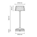 SIGOR battery table lamp FACETTA down, CCT Switch, set of 1, with touch dimmer IP44, sage green dimmable