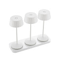 battery table lamp FACETTA down, CCT Switch, set of 3, with touch dimmer IP44, snow white dimmable