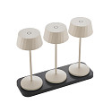 battery table lamp FACETTA down, CCT Switch, set of 3, with touch dimmer IP44, dune beige dimmable