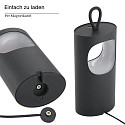 SIGOR Tafellamp op batterijen LUNARI met USB-Aansluiting, CCT Switch, met Handvat, met Touch-Dimmer IP44, mat, nacht zwart dimbaar
