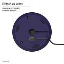 SIGOR Tafellamp op batterijen NUMOTION CCT Switch, met Touch-Dimmer IP54, gepoedercoat, pruimenblauw dimbaar