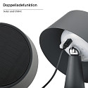 SIGOR Tafellamp op batterijen SOLINO IP44, grafietgrijs dimbaar