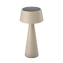 Solar tafellamp SOLINO kantelbaar, met batterij, met USB-oplaadfunctie, magnetische montage IP44, mat, duin beige dimbaar