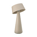 SIGOR Solar tafellamp SOLINO kantelbaar, met batterij, met USB-oplaadfunctie, magnetische montage IP44, mat, duin beige dimbaar