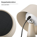 SIGOR Solar tafellamp SOLINO kantelbaar, met batterij, met USB-oplaadfunctie, magnetische montage IP44, mat, duin beige dimbaar