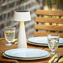 SIGOR Solar tafellamp SOLINO kantelbaar, met batterij, met USB-oplaadfunctie, magnetische montage IP44, mat, duin beige dimbaar