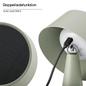 SIGOR Tafellamp op batterijen SOLINO IP44, saliegroen dimbaar