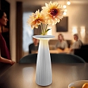 Tafellamp op batterijen NUFLAIR CCT Switch, met aanraakdimmer, gebr�llt IP54, sneeuwwitje dimbaar