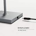 SIGOR Tafellamp op batterijen NUINDIE USB-C up / down, met USB-Aansluiting, CCT Switch, met Touch-Dimmer IP54, mist grijs dimbaar