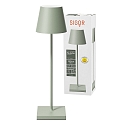 SIGOR Tafellamp op batterijen NUINDIE USB-C up / down, met USB-Aansluiting, CCT Switch, met Touch-Dimmer IP54, saliegroen dimbaar