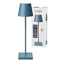 SIGOR Tafellamp op batterijen NUINDIE USB-C up / down, met USB-Aansluiting, CCT Switch, met Touch-Dimmer IP54, dolfijn blauw dimbaar