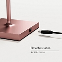 SIGOR Tafellamp op batterijen NUINDIE USB-C rond IP54, rose goud geanodiseerd dimbaar